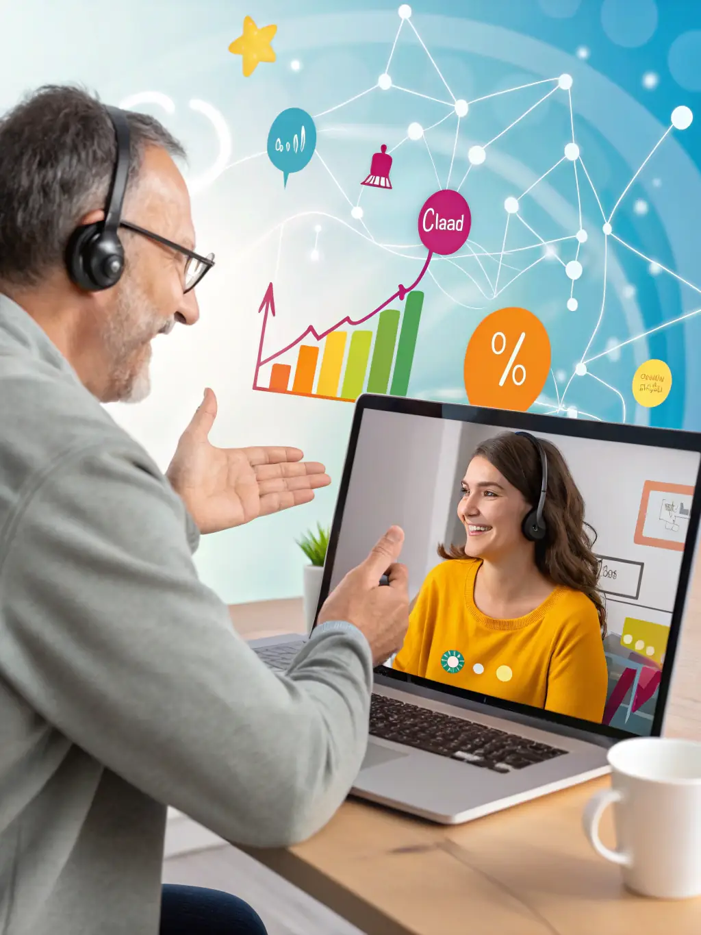 An image portraying a business coach providing support and guidance to a business owner facing challenges, emphasizing resilience and problem-solving.